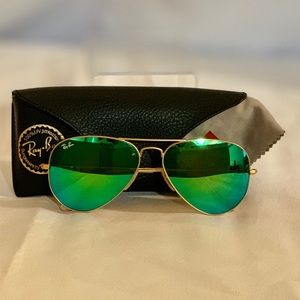 Ray-Ban Aviator Flash Lenses Gold Green Flash
